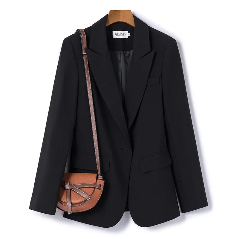 2021 New White Blazer Female Coffee Long Sleeves Padded Shoulder Suit for Ladies Coat Dropshiping | Женская одежда