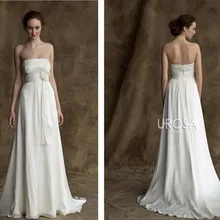 Robe de mariee, сексуальное длинное свадебное платье трапециевидной формы, белое шифоновое платье с цветами, недорогое покрытое лифом, простые винтажные свадебные платья, платья для подружек невесты