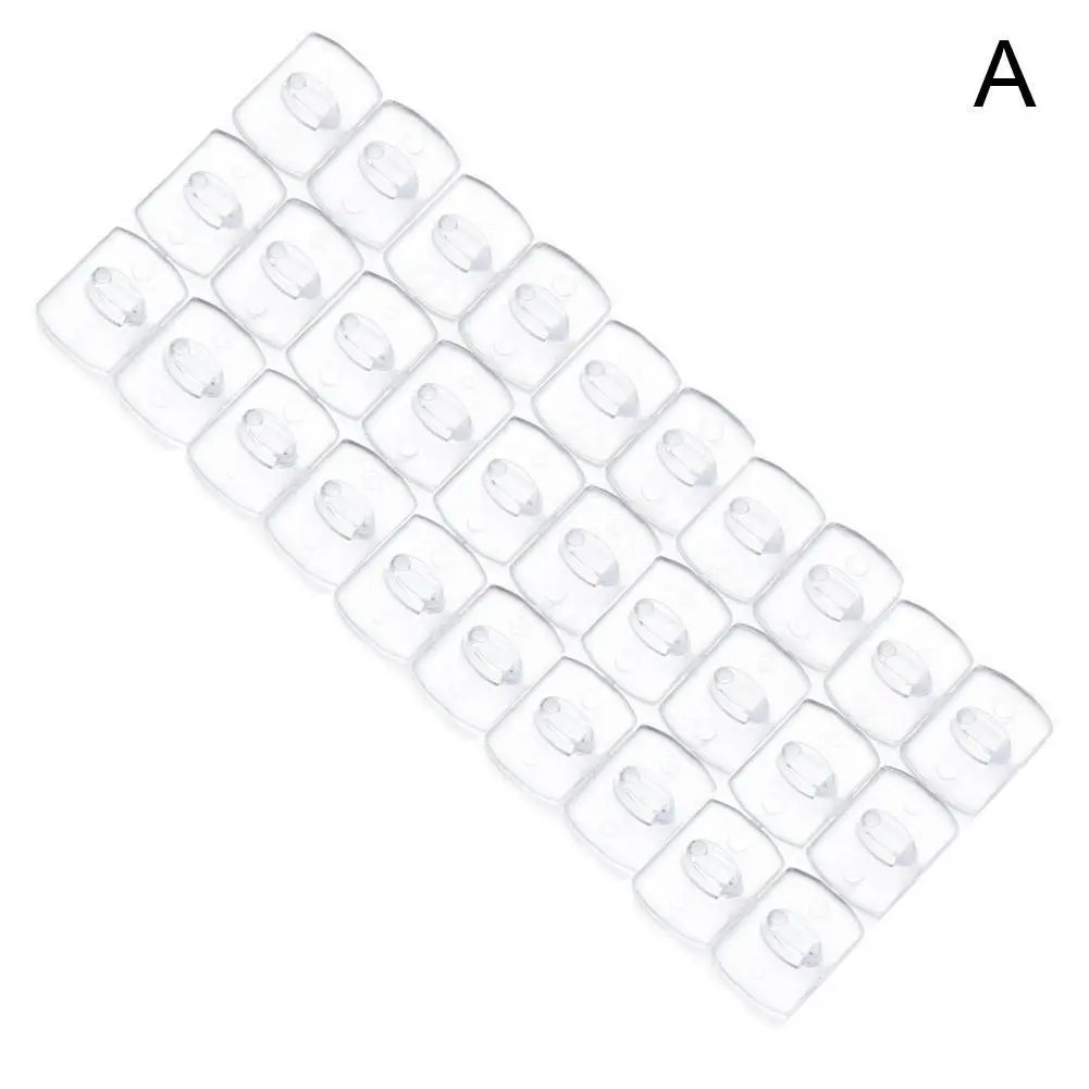 Adhesive Hooks 6/20pcs Small Size Transparent Removable Strong Seamless Christmas Cable Clamp Kitchen Wall Bedroom Wall Rack
