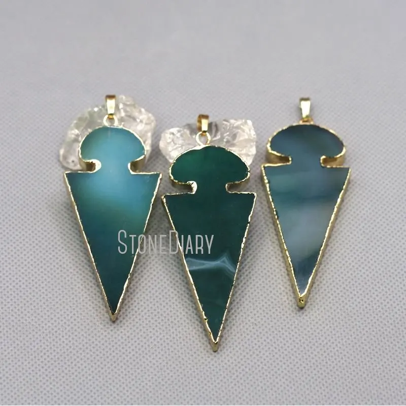 

Натуральный зеленый агат в полоску PM8374, подвеска в виде головы, позолоченная богемная бижутерия в стиле бохо, аксессуары