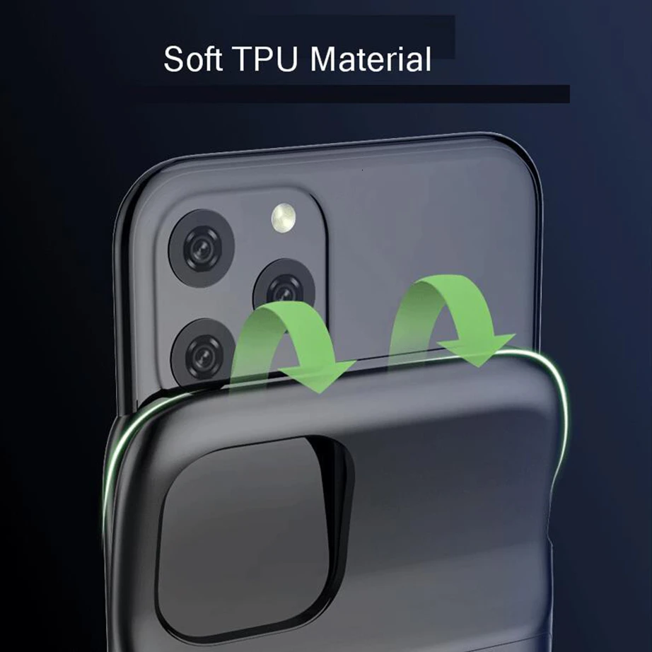 Для iPhone 11 Pro Max, чехол для зарядного устройства, 5000 мА/ч, Силиконовый противоударный чехол для зарядного устройства, для iPhone 11, внешний аккумулятор, чехол