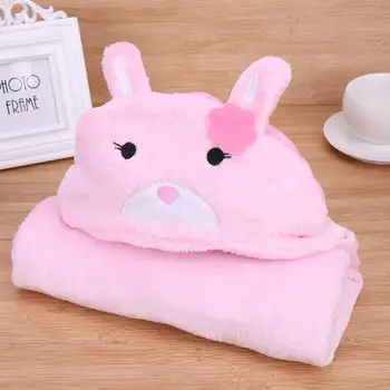 

Cartoon Fleece Bear Pattern Baby Bath Towel Kids Hooded Cloak Blanket