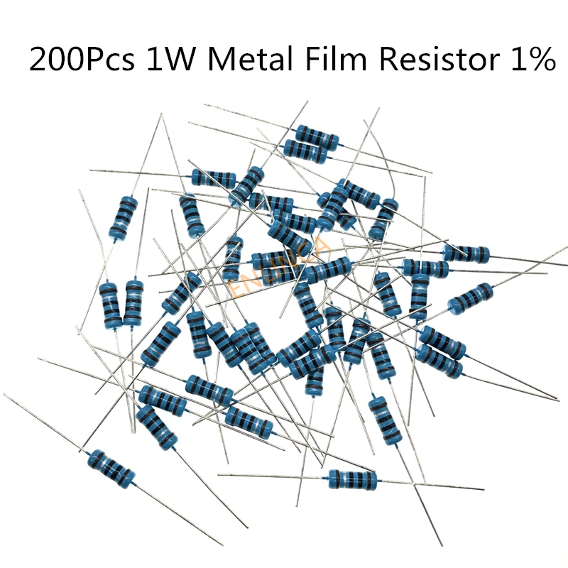 200pcs 1W 1R~1M 10R 12R 15R 18R 20R 22R 24R 27R 30R 33R 36R 39R 43R 47R 51R 56R 62R 68R 82R 100R 120R Metal Film Resistor 1% | Электронные