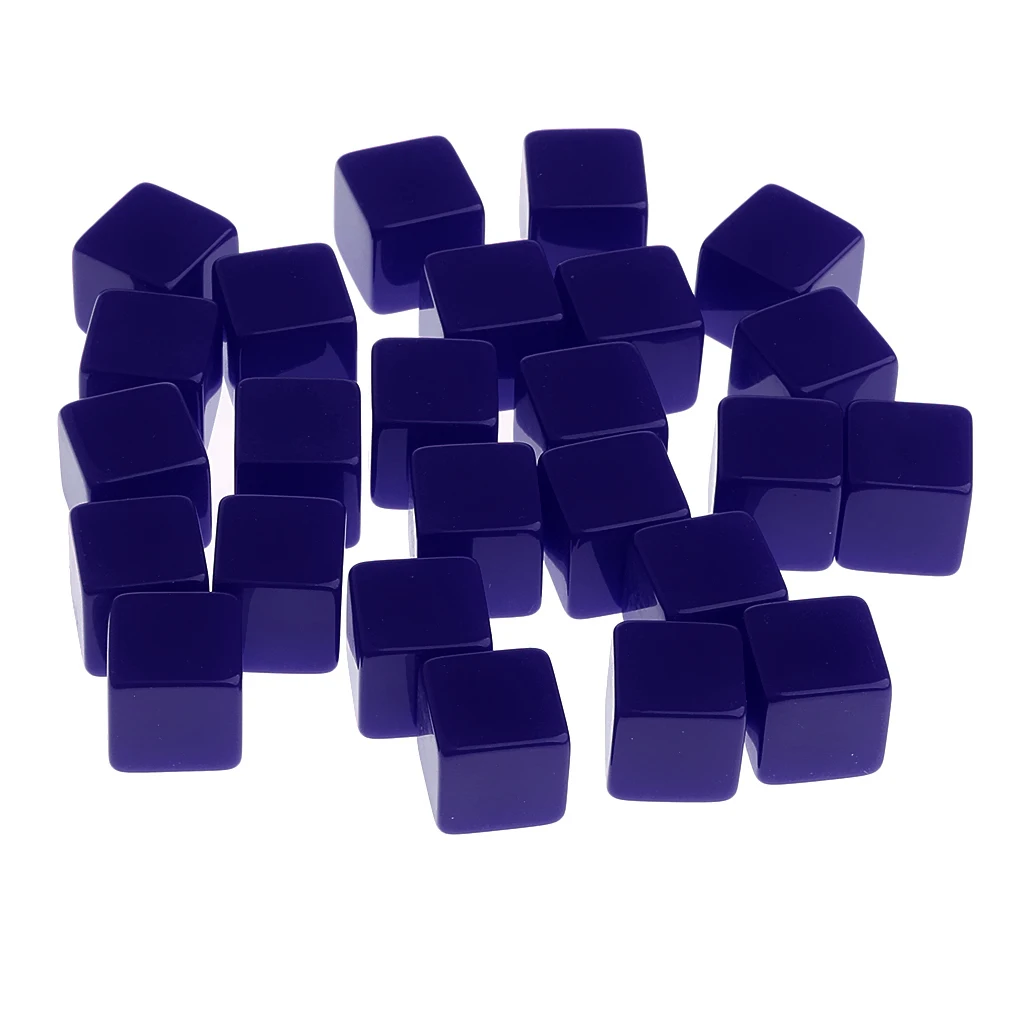 25Pieces Blank 12mm Dice D6 for D&D MTG Role Playing Game Player Toys