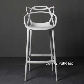 

European-style Backrest Bar Stool Home Simple Balcony High Stool Outdoor Plastic Leisure Design Barstool Fauteuil Long De Bars