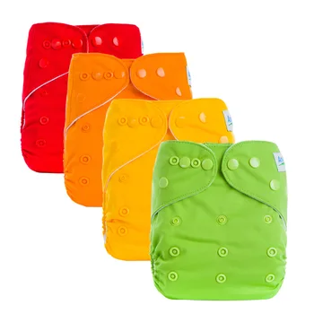 

1pc High Quality Colorful Baby Diapers Solid Reusable Washable Adjustable Cloth Nappies B-series