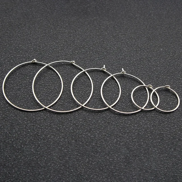 s925 sterling Silver Hypoallergenic Earrings Big Circle Ear Wire Hoops Earrings Hooks for DIY Jewelry Making Findings Supplies silver
