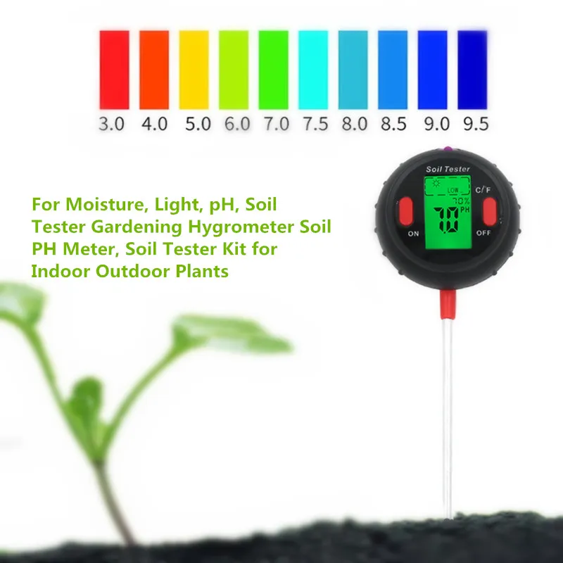 5 в 1 цифровой измеритель влажности почвы светильник влажности и температуры для домашнего сада Скидка 40