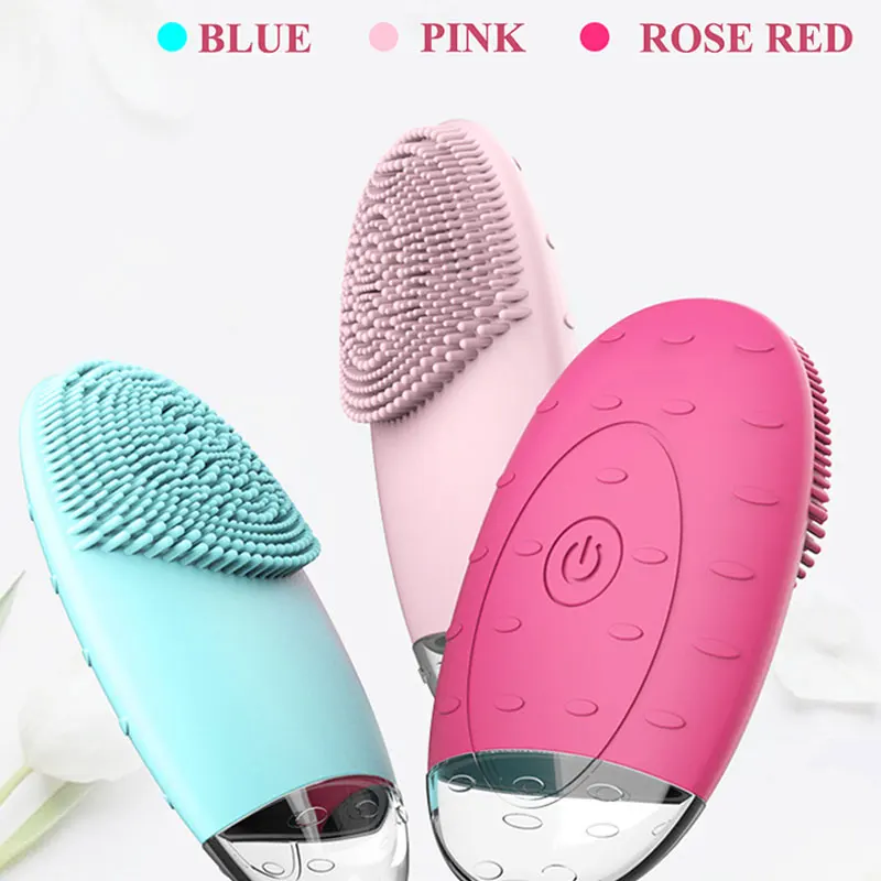 

Silicone Face Cleansing Instrument Cleaning Shrinking Pores Remove Blackheads Oil-Control Ultrasonic Facial Cleansing Brush Tool