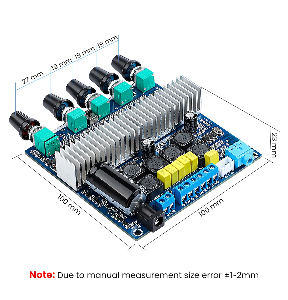 sub amp AIYIMA 100W+2*50W TPA3116 2.1 Bluetooth Digital Amplifier Power Assembled High-power Board TPA3116D2 HIFI Subwoofer Bass Board non inverting amplifier