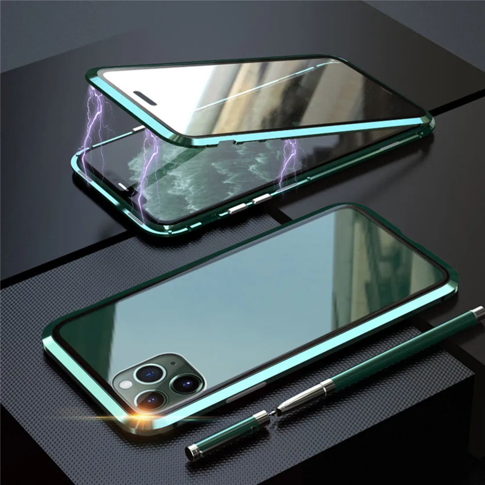 Для iphone 11 двухстороннее прозрачное закалённое стекло Магнето корпус телефона защитный чехол для iphone 11 Pro для iphone 11 Pro Max