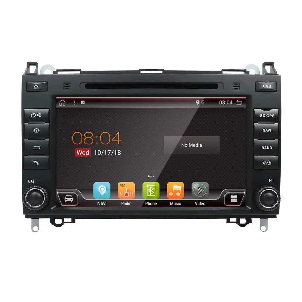 2 Din 8&quot Android 10.0 Car Multimedia For Benz B200 PX6 Radio 4+64GB Audio Stereo 8 Core 1024*600 with Button | Автомобили и