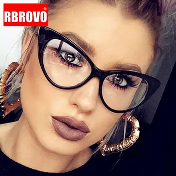 

RBROVO Sexy Cat Eye Glasses Frame Women Transparent Eyewear Frame Brand Designer Vintage Clear Eyeglasses Optical Frame oculos