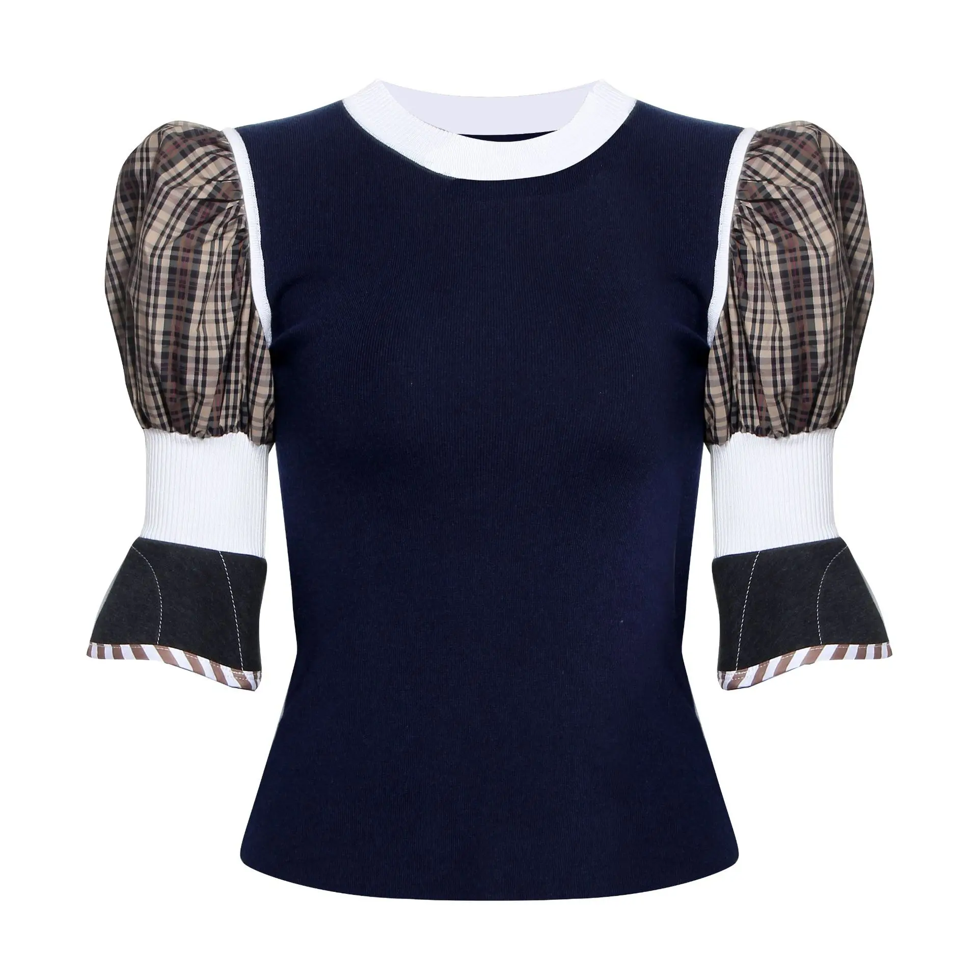 

Zoulv Zoulv 2020 Spring and Autumn New High Street Ladies Retro Multi-level Personality Detachable Bubble Sleeve Sweater
