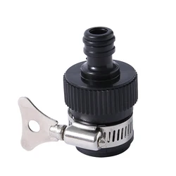Adjustable Universal Garden Hose Quick Connect Adapter - Black (01)