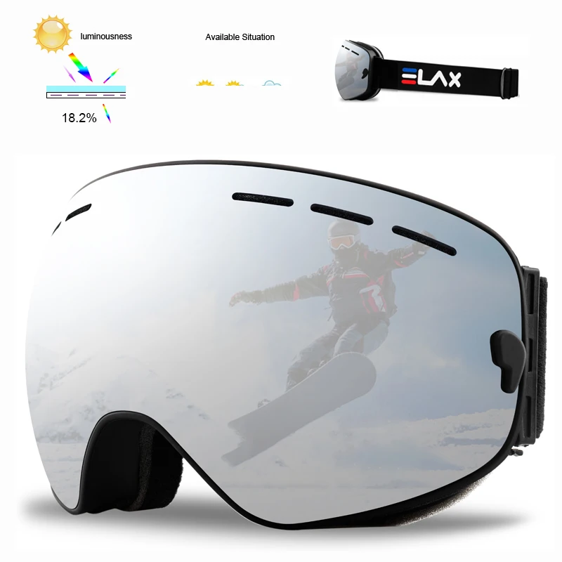 ELAX Double Layer Anti-Fog Ski Goggles
