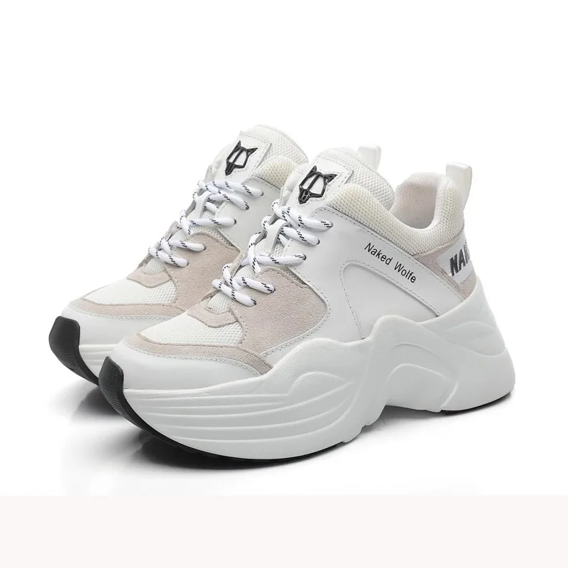 

European station new women's shoes muffin thick-soled shoes add super fire net red wisdom smoked shoes casual sports old shoes