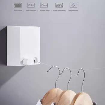 

Multifunction Retractable Clothesline Practical Indoor Clothes Wall Hanger Indoor Steel Wire Invisible Towel Coats Cloth Hanger