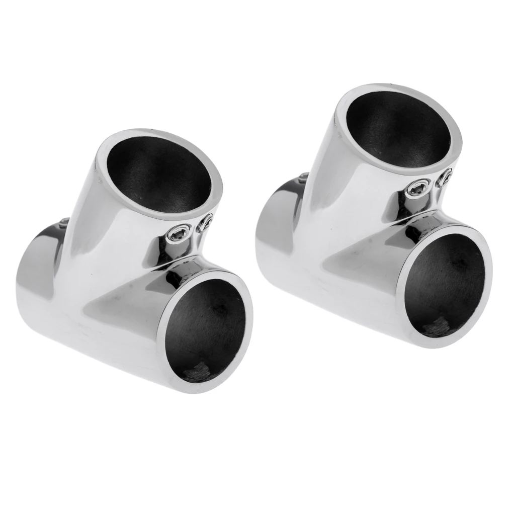 2pcs Boat Hand Rail Fitting - 60 Degree Tee- 316 Marine Stainless Steel 22mm 2pcs Boat Hand Rail Fitting - 60 Degree Tee- 316 Marine Stainless Steel 22mm