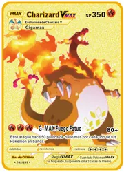 Jeu de cartes Pokemon GX EX en métal espagnol, carte or brillante de combat, dessin animé, Collection Charizard Pikachu, cadeau pour enfants, nouvelle Collection 