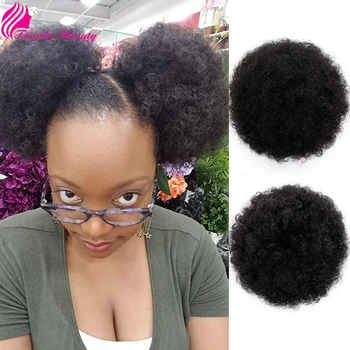 

Afro Puff Drawstring Synthetic Afro Curly Hair Bun Extensions Hairpiece Hair Natural Postiche Chignon Fake Hair Piece For Women