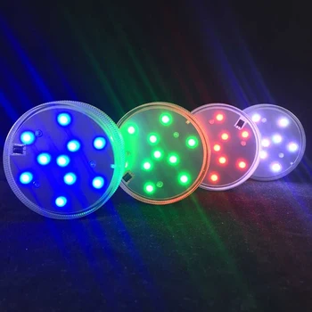 

1PC LED Battery light Waterproof light Submersible LED Light With Remote Control for LED wedding decor Wedding Table decoration