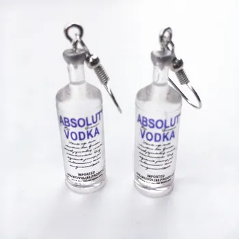 

Creative Cool Vodka Bottle Drop Earrings for Women Girl Funny Drinking Jewelry Cartoon Transparent Bottle Dangle Earrings Gift