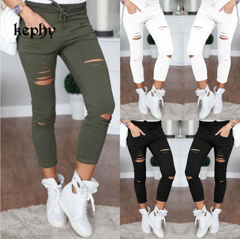 black pants with holes