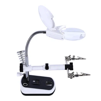 

ANENG 3.5X 10X Welding Magnifying Glass 5 LED Auxiliary Clip Magnifier 3 In1 Hand Soldering Solder Iron Stand Holder Station