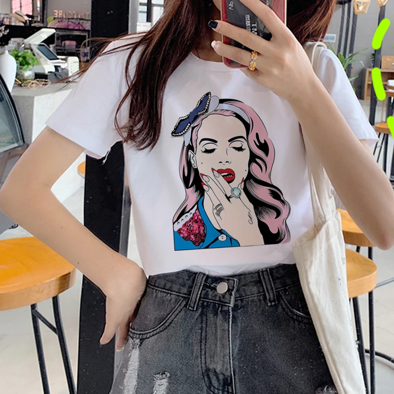 Lana Del Rey Harajuku Ullzang T-s0hirts Женская забавная футболка для фанатов с принтом 90s графическая Красивая майка корейский стиль футболки женские - Цвет: GM13441