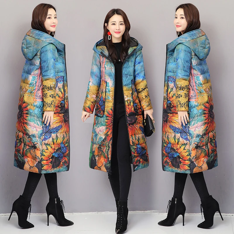 

White Duck Down Jacket Women Plus Size Winter Coat Women Hooded Down Coat Puffer Jacket Warm Parka Casaco 1858 YY1408