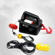 500 кг 7,6 м Портативная Электрическая Лебедка ручная лебедка Тяговый блок Электрический стальной трос подъемная лебедка буксировочный трос