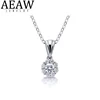 18K White Gold Moissanite Pendant 0.1ct 3.0mm VVS D Color Lab Diamond Necklace Test Passed with Certificate AU750 Fine Jewelry 1