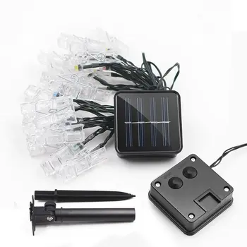 

ICOCO 20 LED Solar Power LED Fairy Lights Outdoor IP65 Waterproof Unique Clip-shape String Lights Nice Christmas Decoration Sale