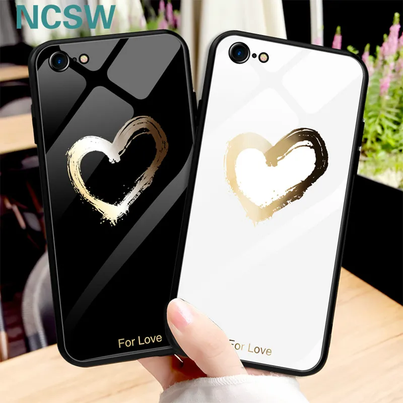 

Tempered Glass Phone Case For iPhone XS Max Case For iPhone XR XS X 7 8 6S 6 S 7 Plus Fashion Flowers Plants Heart Pattern Cover