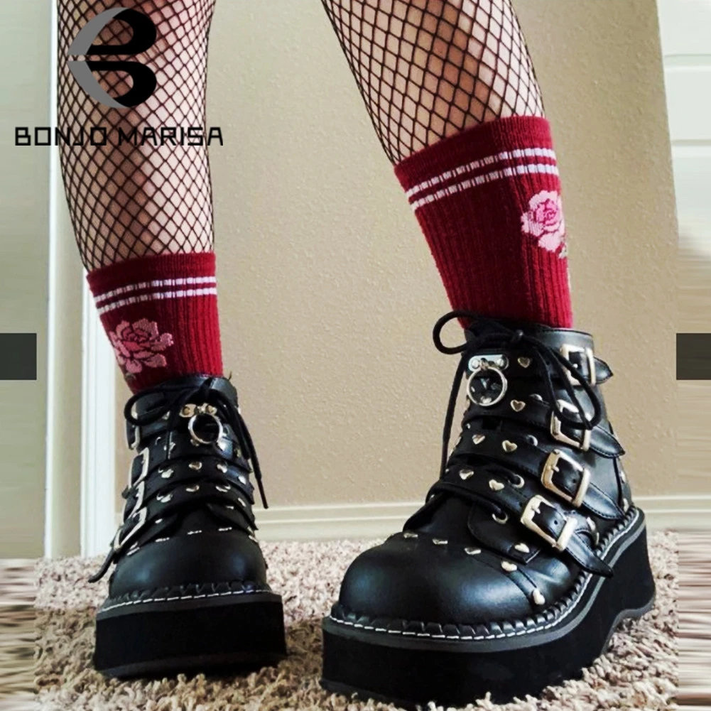 Bonjomarisa Brand Punk Platform Wedges 