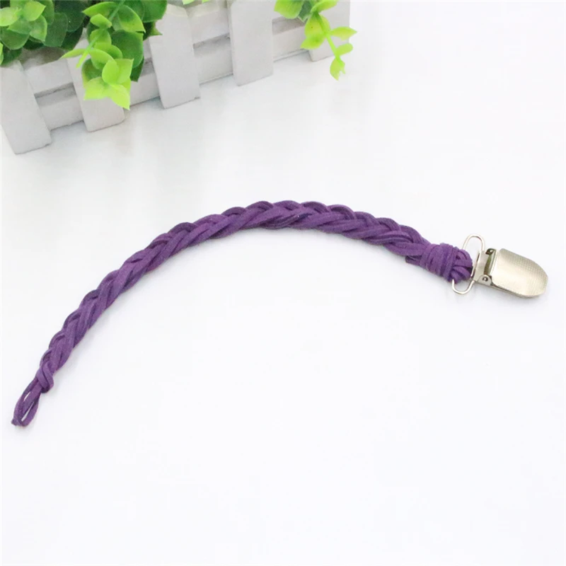 purple Детская Соска с зажимом, цепочка, деревянные бусины, пустышка с зажимом, пустышка, жевательная Соска с зажимом, поводок, держатель для соски, прорезыватель, веревка против падения - Цвет: purple