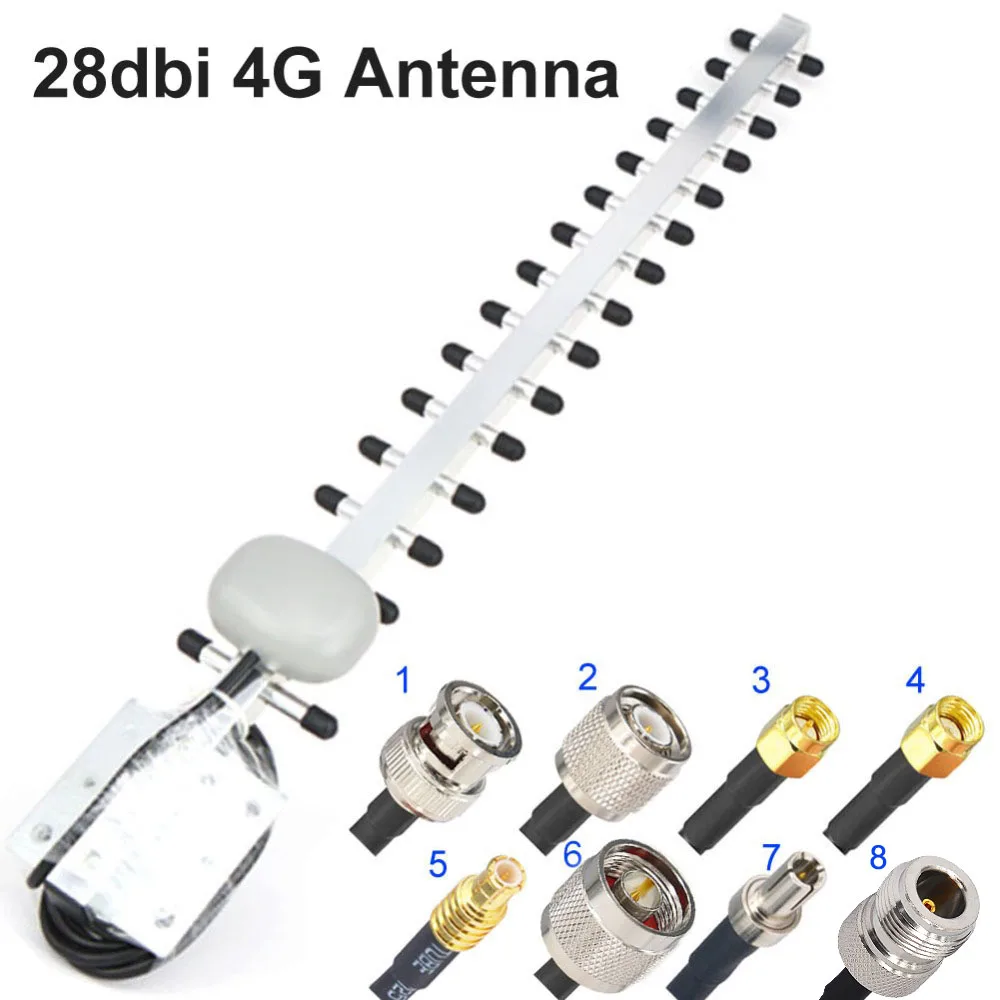 Антенна Yagi 4G 28dbi LTE SMA Male BNC TNC RP открытый направленный усилитель модем RG58 1 5 м|antenna