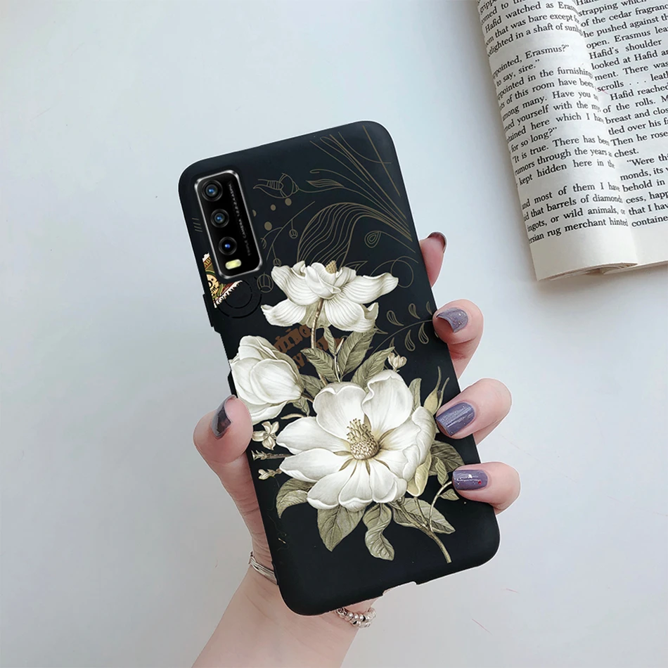 For Vivo Y12s Y11s Y12a Case V2026 V2028 Popular Love Heart Flower Soft TPU Silicone Back Cover For Vivo Y 12 s Y12s 2021 Fundas phone purse