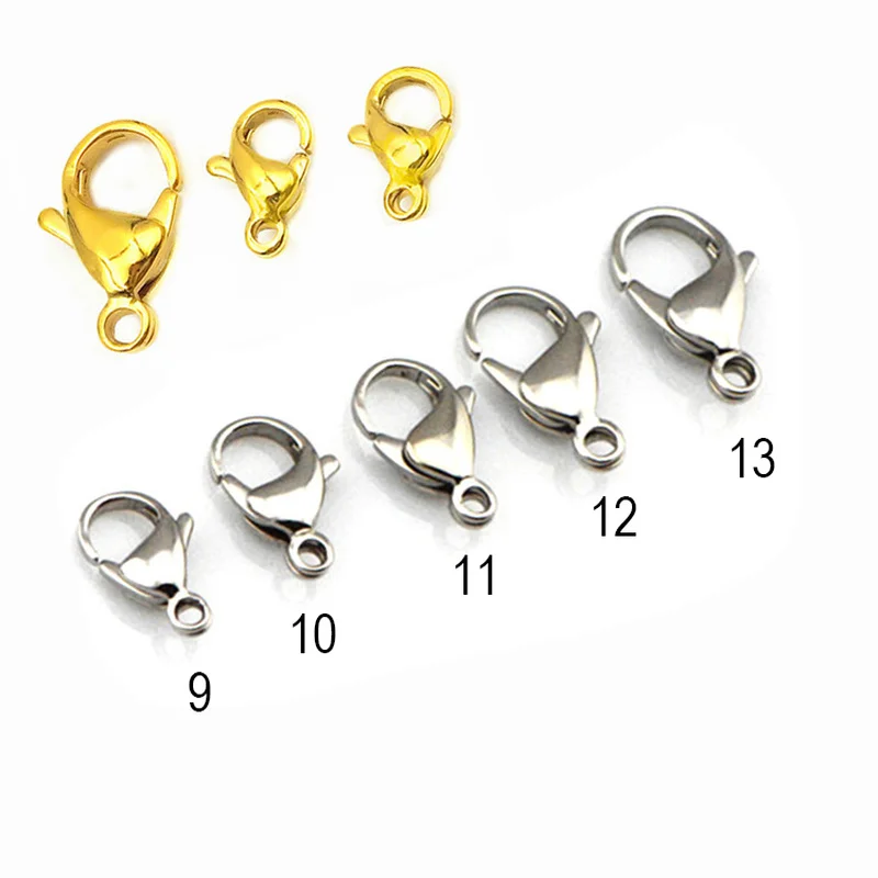 

20Pcs/lot Stainless Steel Gold Plated Lobster Clasp Claw Clasps for Bracelet Necklace Chain Connect Diy Jewelry Making Findings