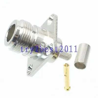 

DHL/EMS 50 pcs Connector N jack pin Flange crimp RG58 RG142 LMR195 RG400 COAXIAL straight -C1