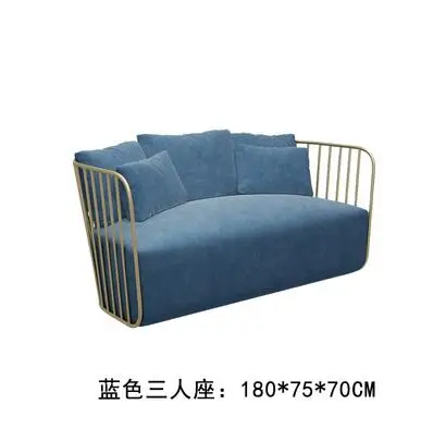 Nordic ins small sofa web celebrity simple modern store clothing store gold iron art sofa single double combination - Цвет: 11