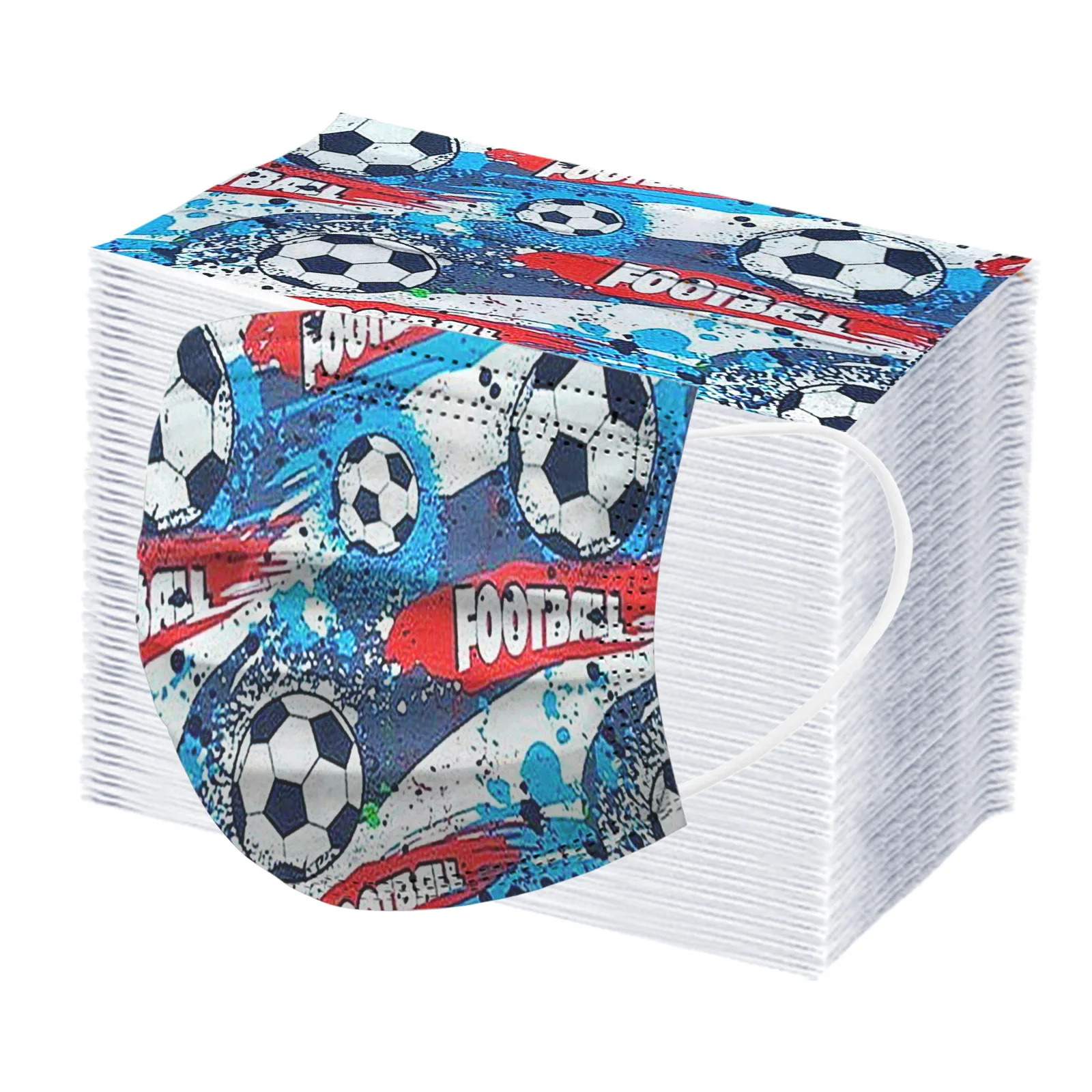 Fast Delivery Children's Disposable Masks Child Football Print Face Mask Masque Enfant Jetable Kids Soccer | Красота и здоровье