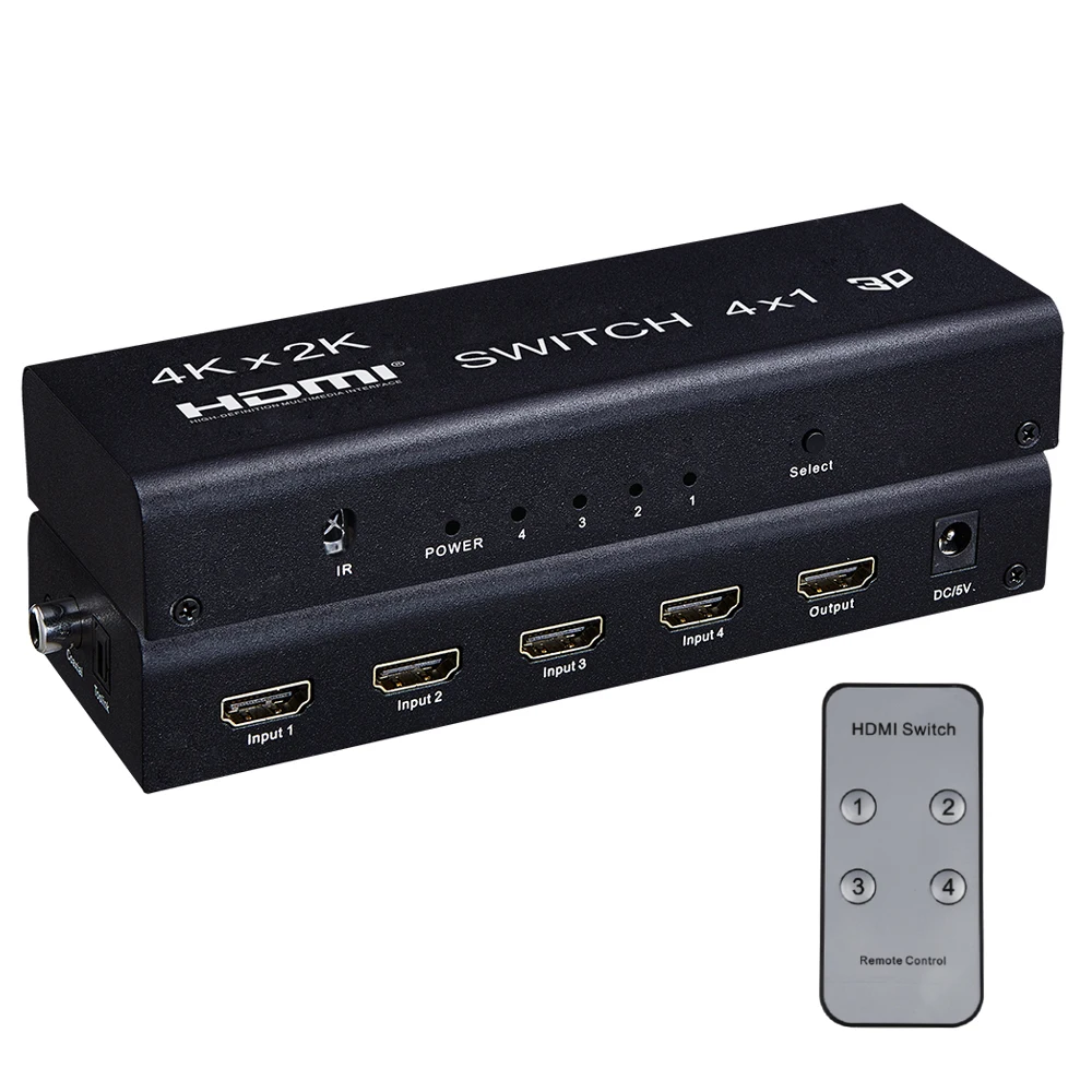 4K x 2K HDMI 스위치 4X1 3D 스위처 4in1 출력 독립 오디오 출력 3...