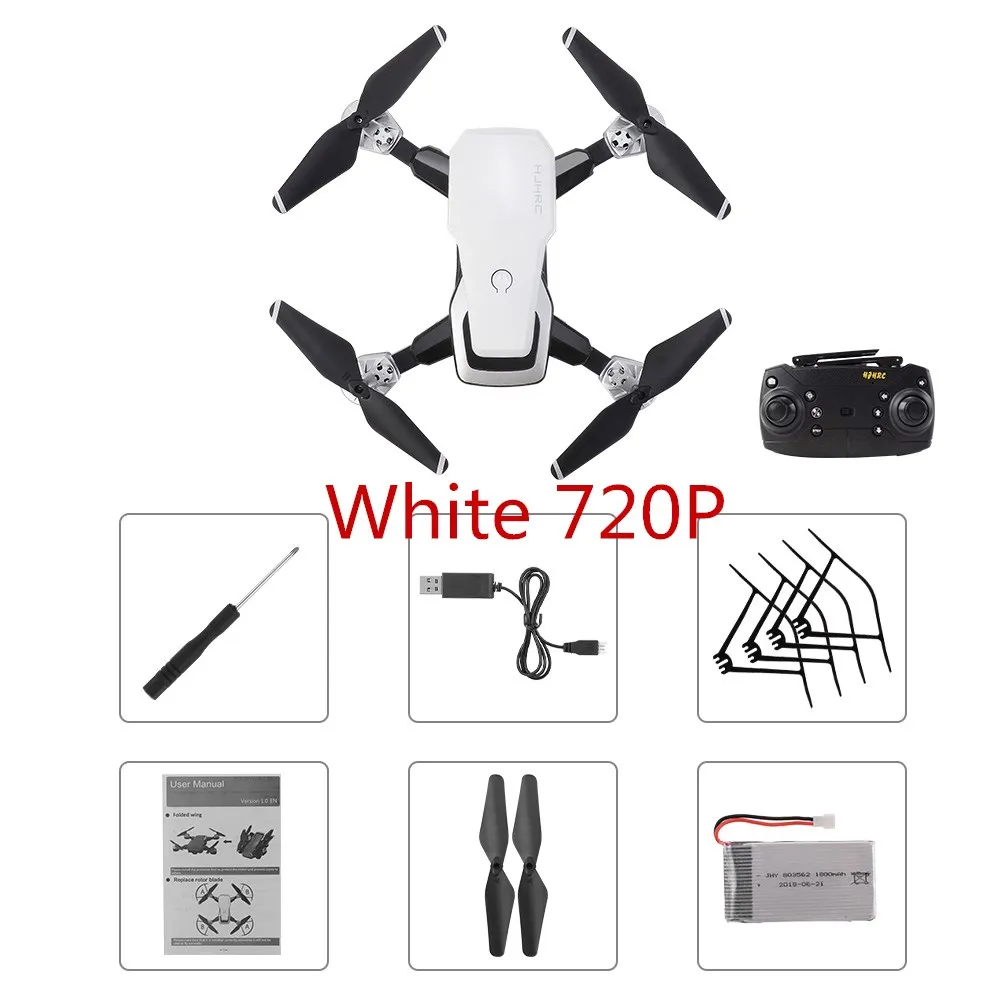 HJHRC HJ28 мини Радиоуправляемый Дрон с камерой 720 P/1080 P Wi-Fi FPV Для начинающих обучение подарок высота удержания складной Радиоуправляемый квадрокоптер - Цвет: White 720P