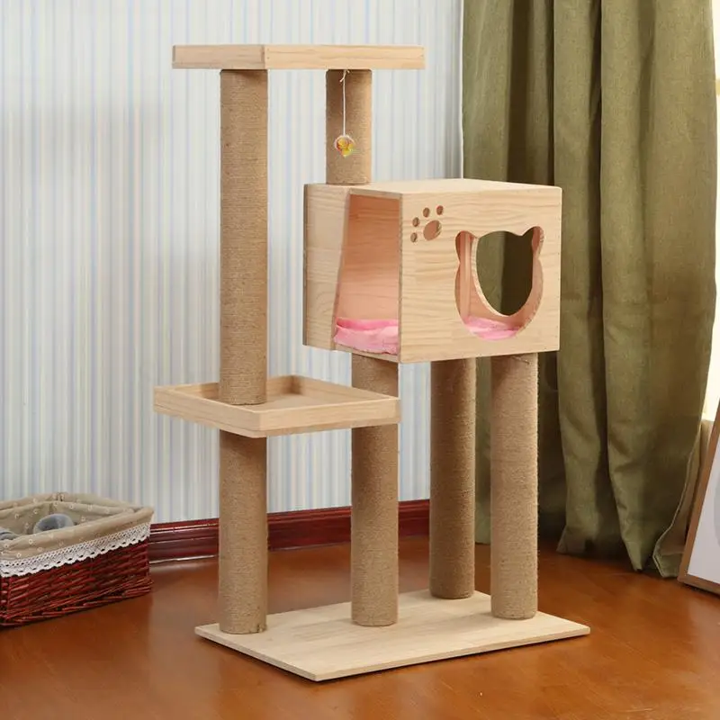 Большая рама для кошек Sisal деревянное гнездо из массива дерева игрушечная доска с