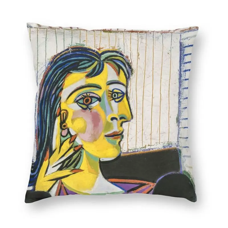 

Portrait Of Dora Maar By Pablo Picasso Cushion Cover Famous Oil Painting Floor Pillow Case for Living Room Home Decorative