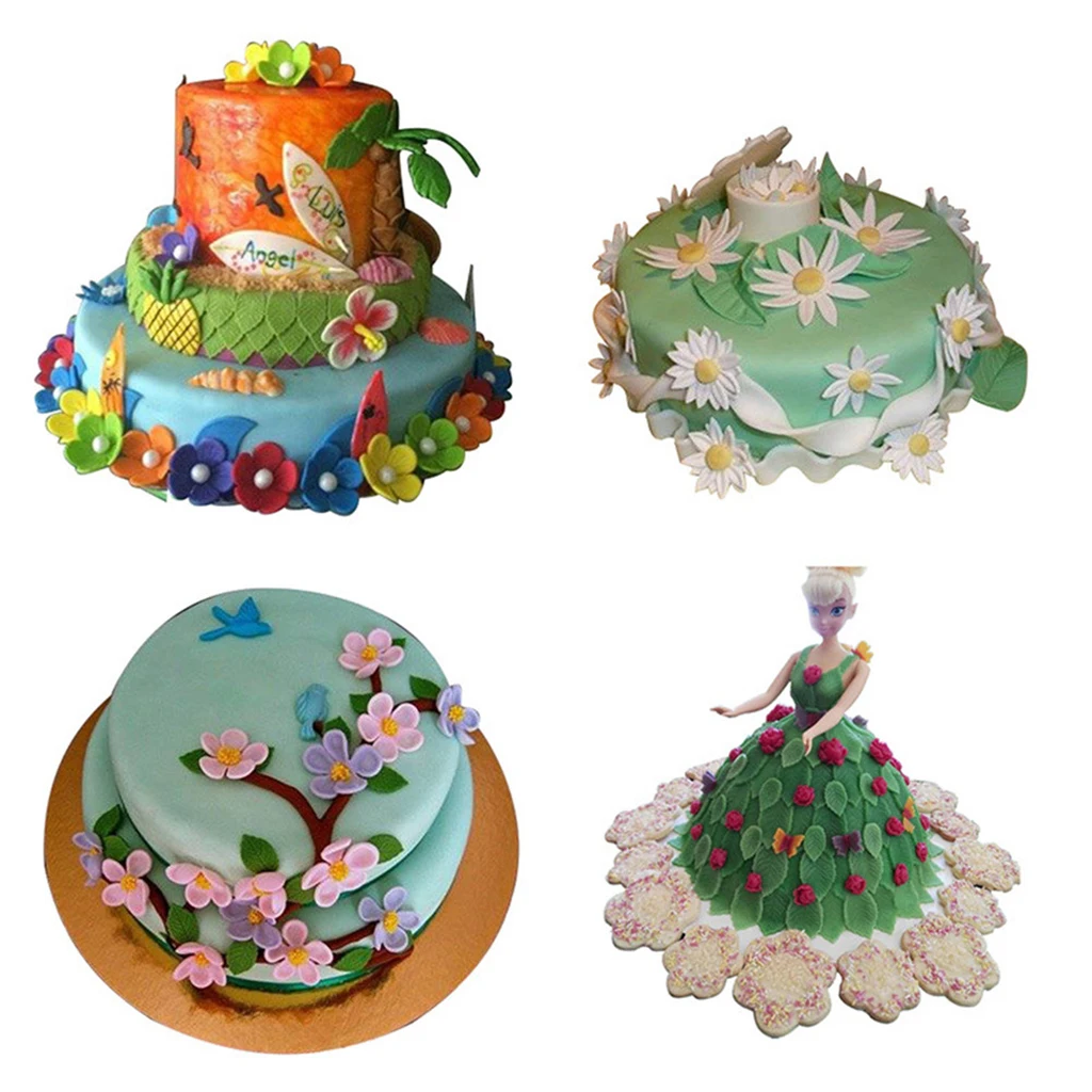 33 шт. Fondant (сахарная) печенье Плунжер для печенья резак Цветочное сердце Форма