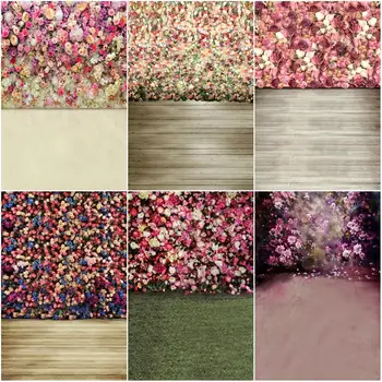 

Flowers Valentine's Day Photo Backdrops Vinyl Cloth Background for Wedding Lovers Portrait Children Photoshoot Photography Props