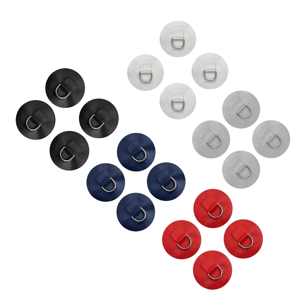 Stand Up Paddleboard SUP Bungee Deck Rigging Kit, 5mm x 5m Elastic Shock Cord 4 Pcs Stainless Steel D Ring Patch